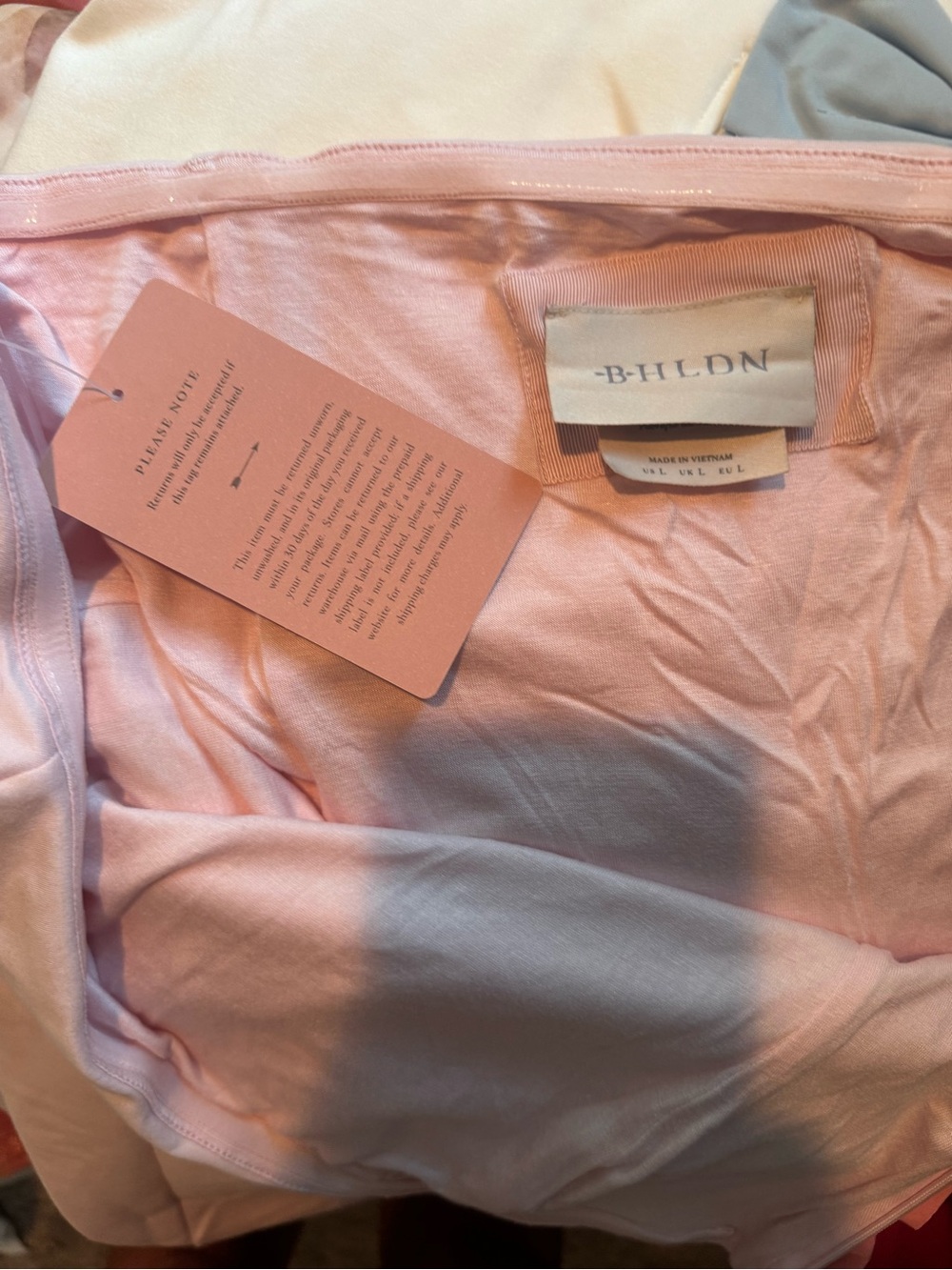 BHLDN Light Pink Strapless Midi Dress with Side Bow Accents - Picture 4 of 4
